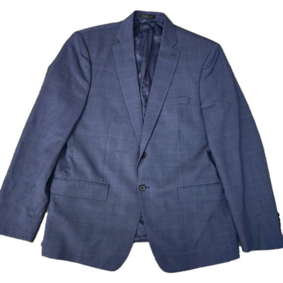 Psycho Bunny Men's Check Windowpane Regular Fit Sport Coat Blazer Size 46R Wool